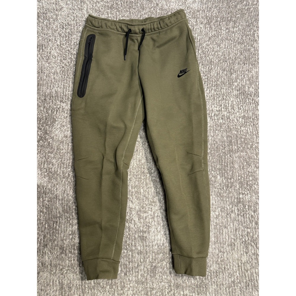 Nike Sportswear Tech Fleece Joggers Boys Green Tapered Leg Activewear Kids XL